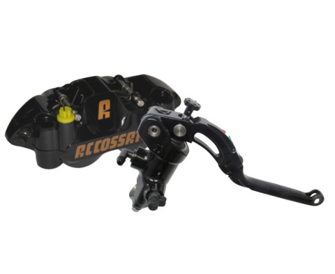 Accossato Kit: Painted Brake Master Cylinder 16x18 (CY045) + Painted Couple of Brake Calipers Distance 108 With ST Brake Pads (PZ004) ACCOSSATO ZY045 Crni