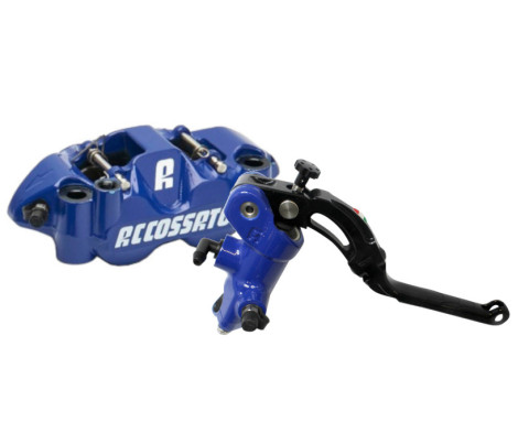 Accossato Kit: Painted Brake Master Cylinder 19X20 (CY043) + Painted Couple of Brake Calipers Distance 108 With ST Brake Pads (PZ004) ACCOSSATO ZY043 Crni