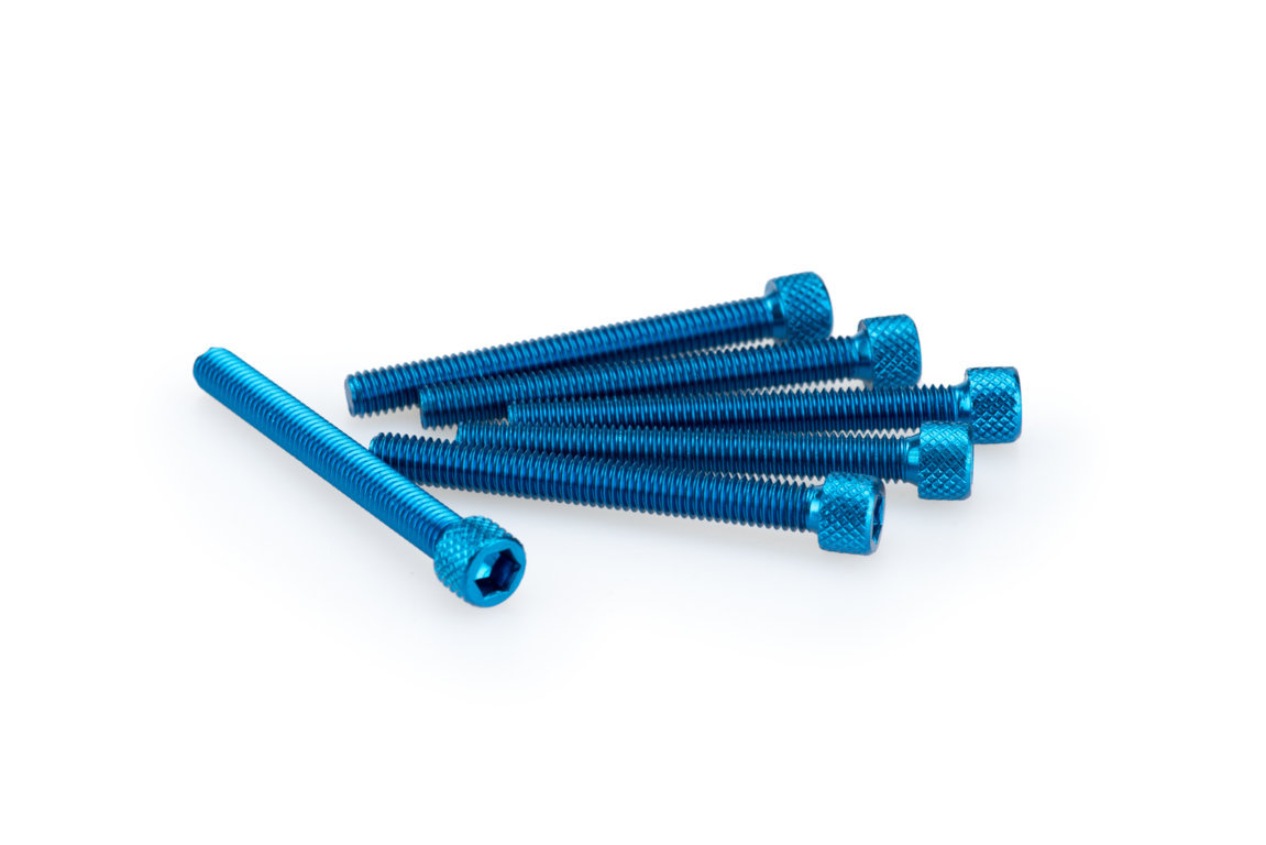 Screws PUIG ANODIZED 0446A plavi M6 x 55mm (6pcs)