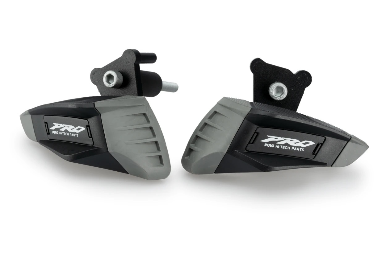 Frame sliders PUIG PRO 2.0 22026N black with grey rubber for KAWASAKI Ninja 500 2024-2026