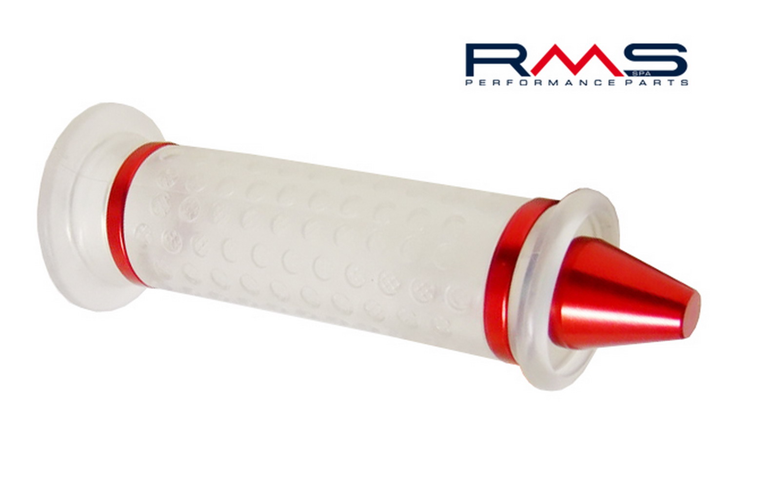 Hand grips RMS 184160300 transparent/RED end