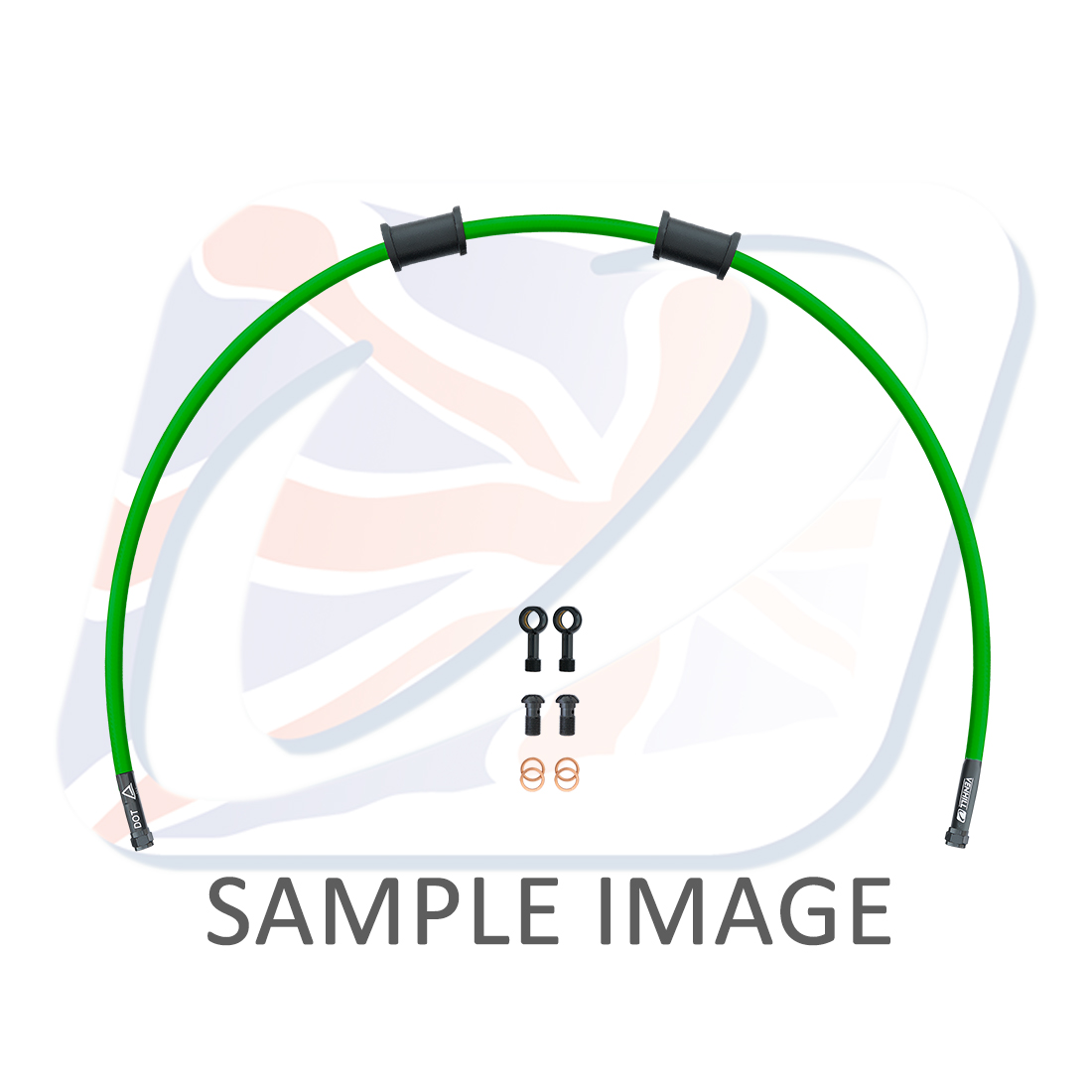 Rear brake hose kit Venhill POWERHOSEPLUS TRI-8003RB-GR (1 hose in kit) Green hoses, black fittings