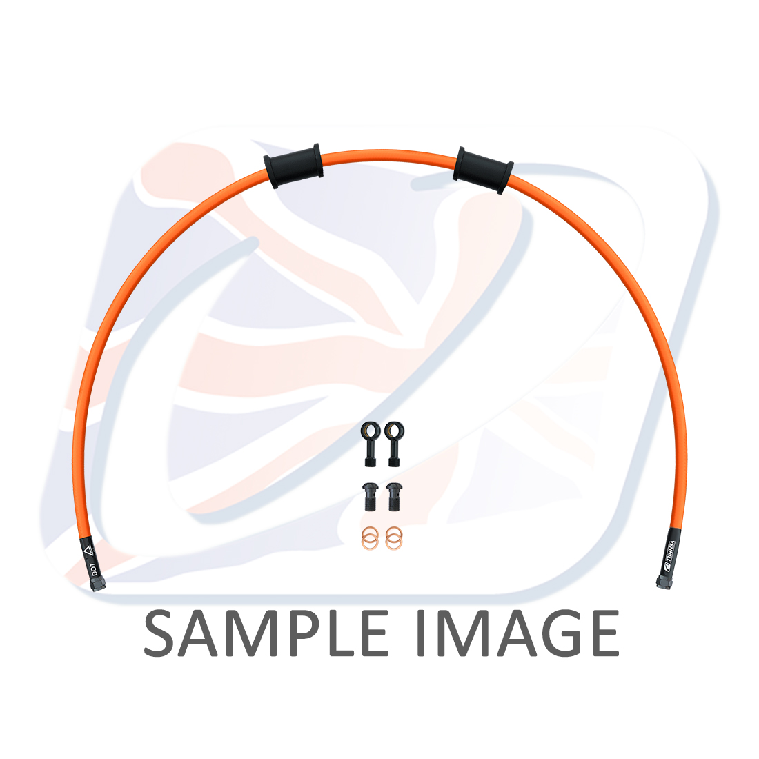 Rear brake hose kit Venhill POWERHOSEPLUS KAW-6031RB-OR (1 hose in kit) Orange hoses, black fittings