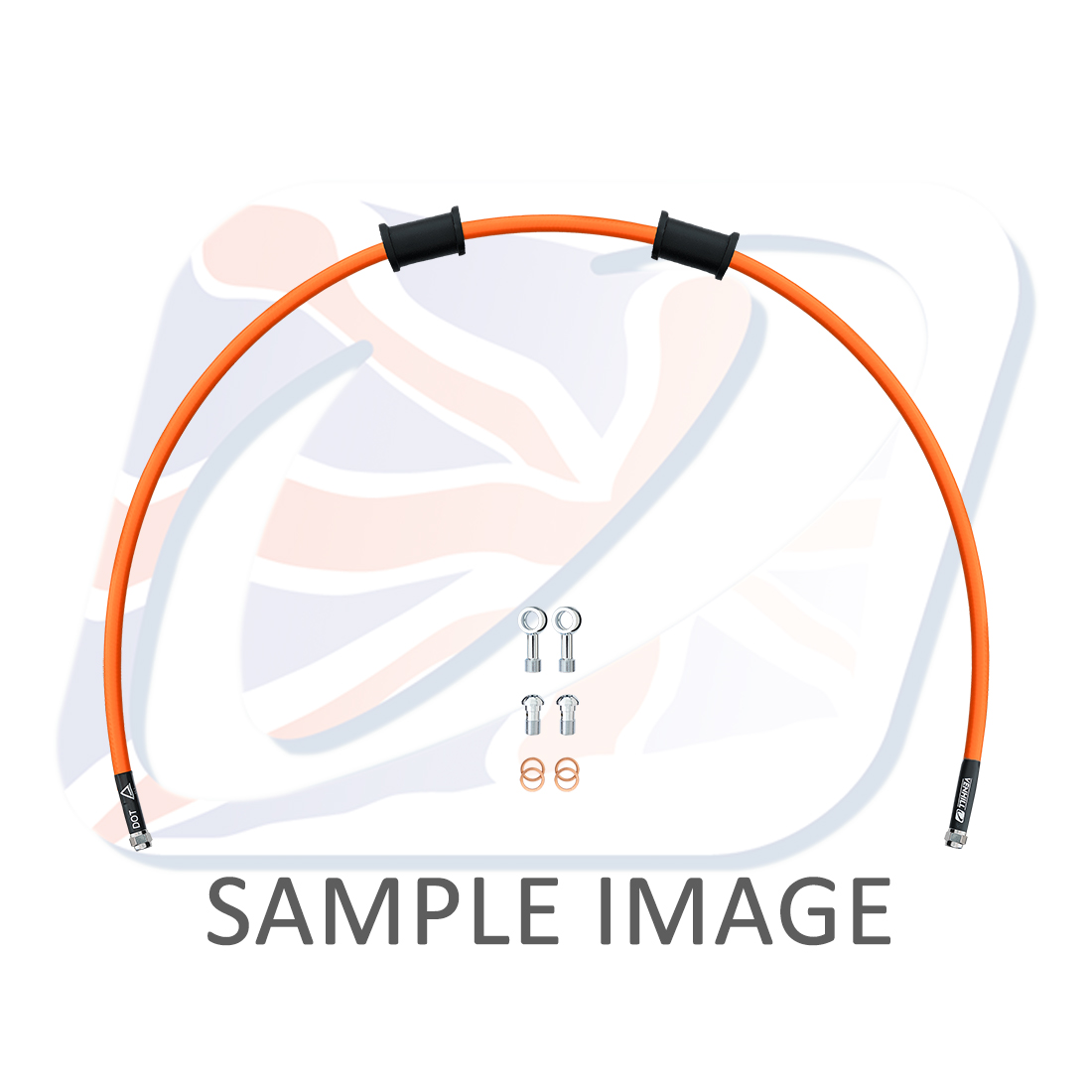 Rear brake hose kit Venhill POWERHOSEPLUS SUZ-5002R-OR (1 hose in kit) Orange hoses, chromed fittings