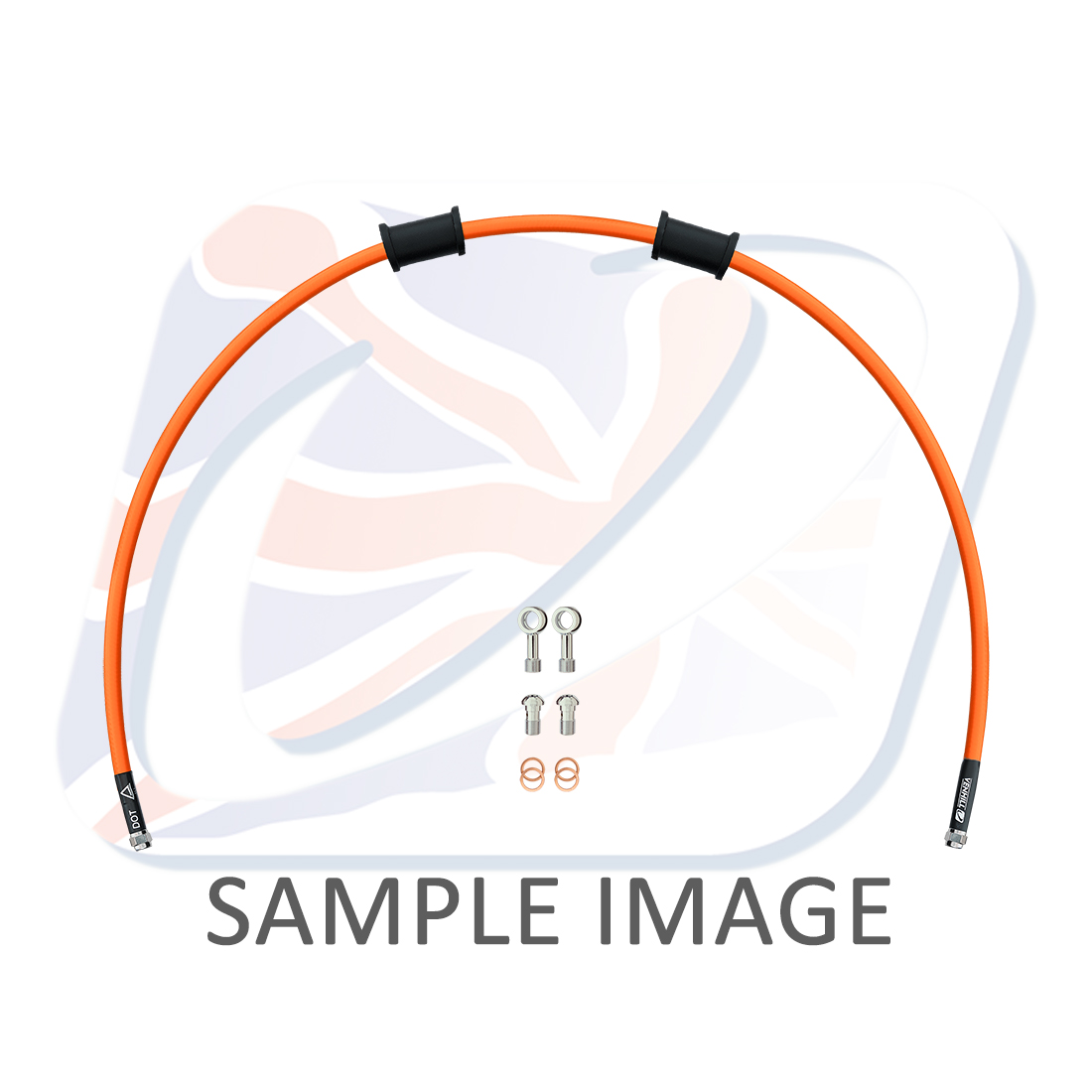 Rear brake hose kit Venhill POWERHOSEPLUS SUZ-12002RS-OR (1 hose in kit) Orange hoses, stainless steel fittings