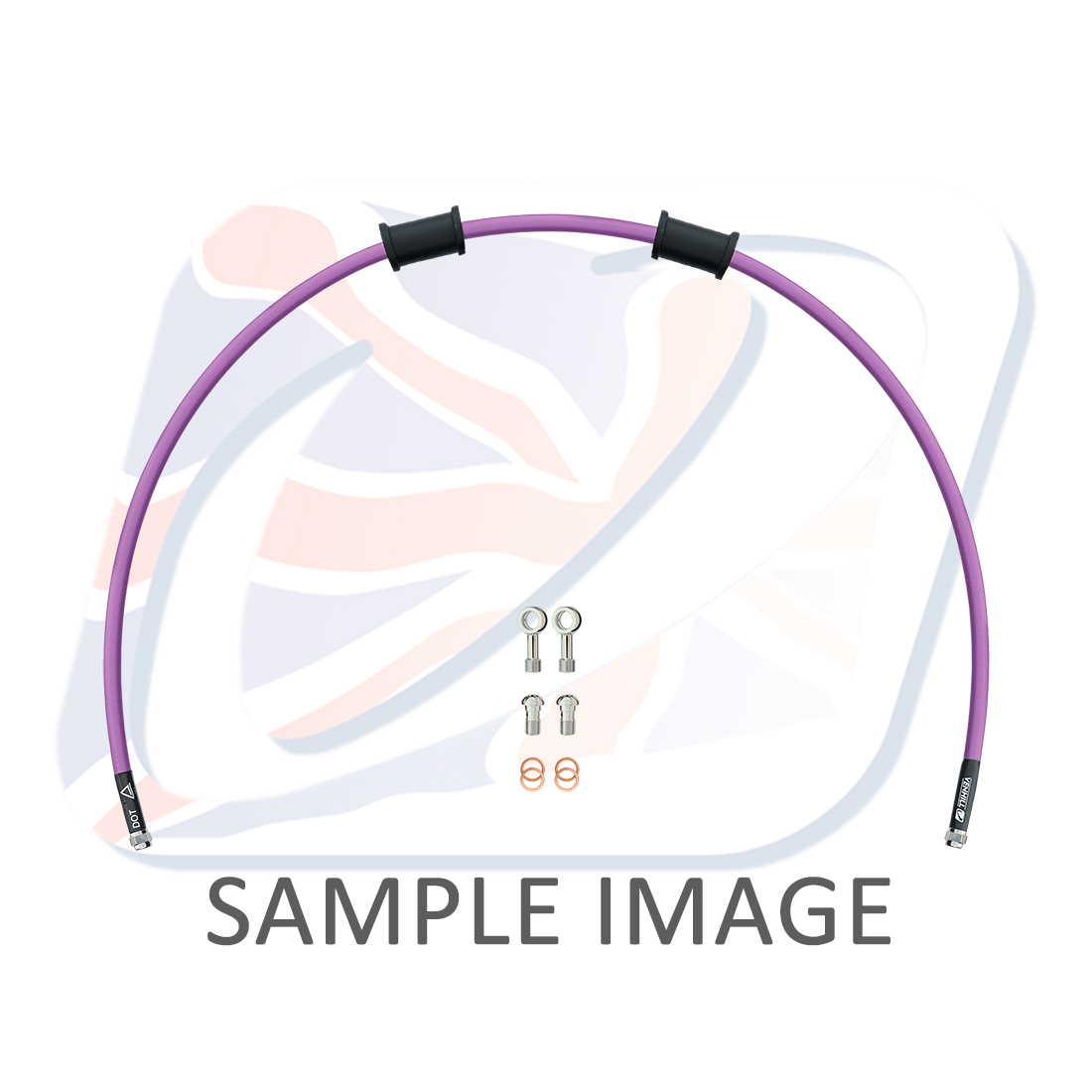 Rear brake hose kit Venhill POWERHOSEPLUS YAM-10023RS-PU (1 hose in kit) Purple hoses, stainless steel fittings