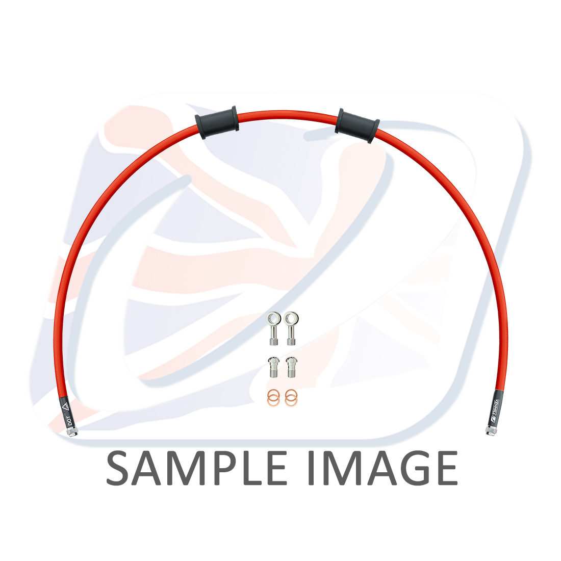 Clutch hose kit Venhill POWERHOSEPLUS YAM-17001CS-RD (1 hose in kit) Red hoses, stainless steel fittings