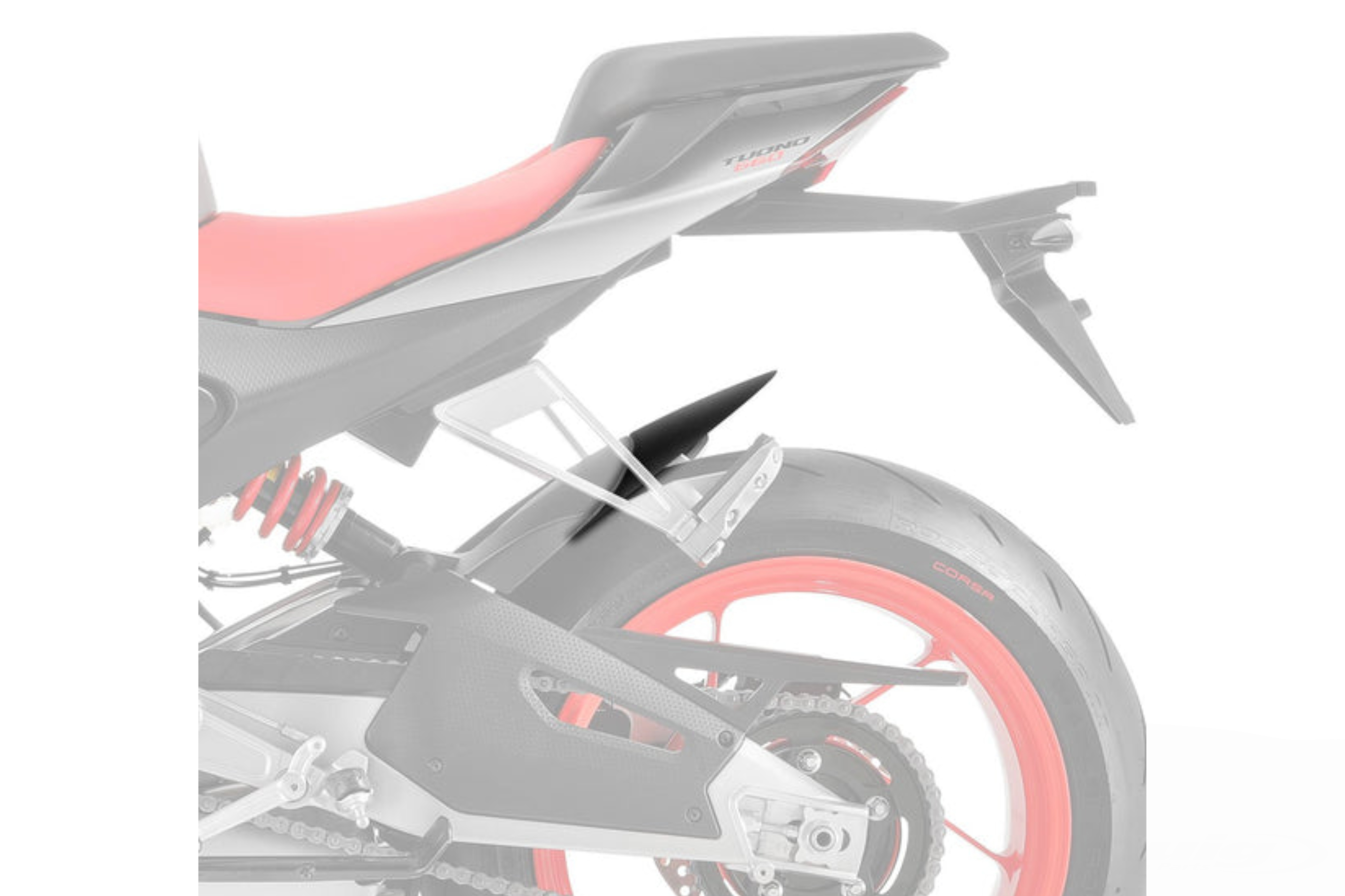 Rear fender extension PUIG 21151J matt black for APRILIA RS 660 (Factory) 2021-2026, APRILIA Tuono 660 (Factory) 2021-2026