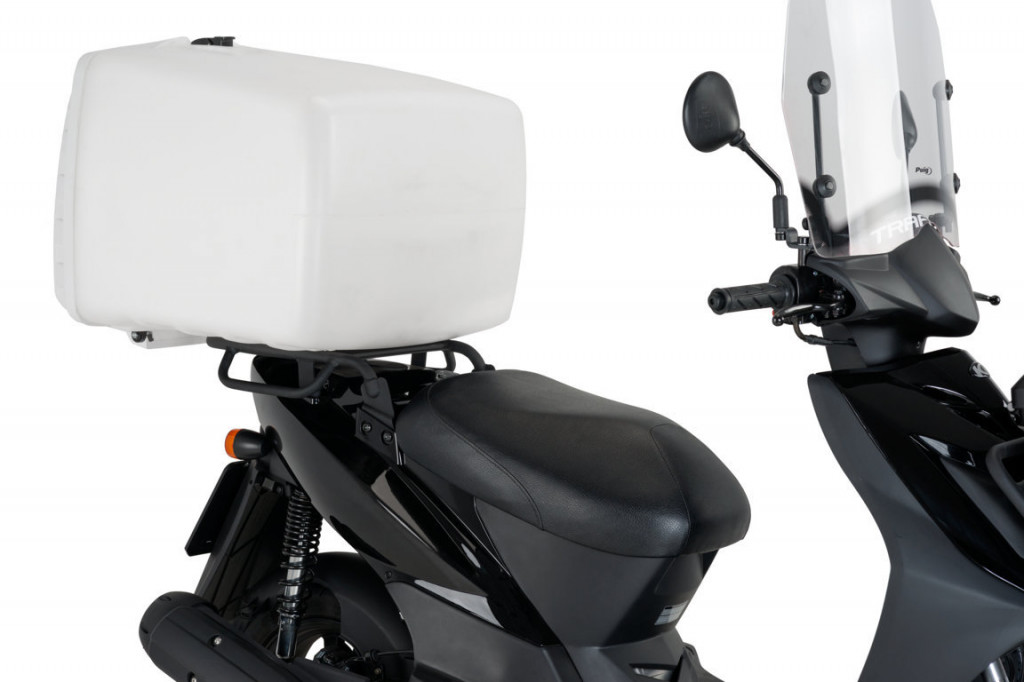 Top box PUIG MEGA BOX 2328B white 100l, with lock