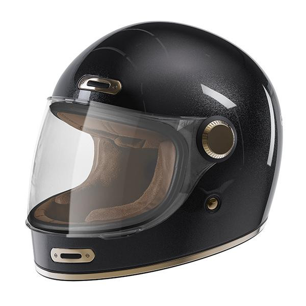 Full face helmet STORMER HISTORY SOLID black pearly XS