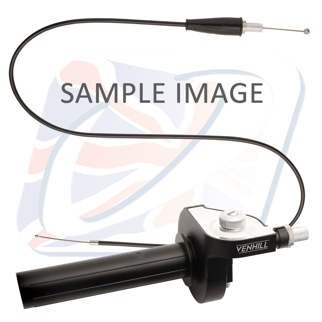 Fast action twistgrip 600A Venhill H02-4-107/9-BK including cable