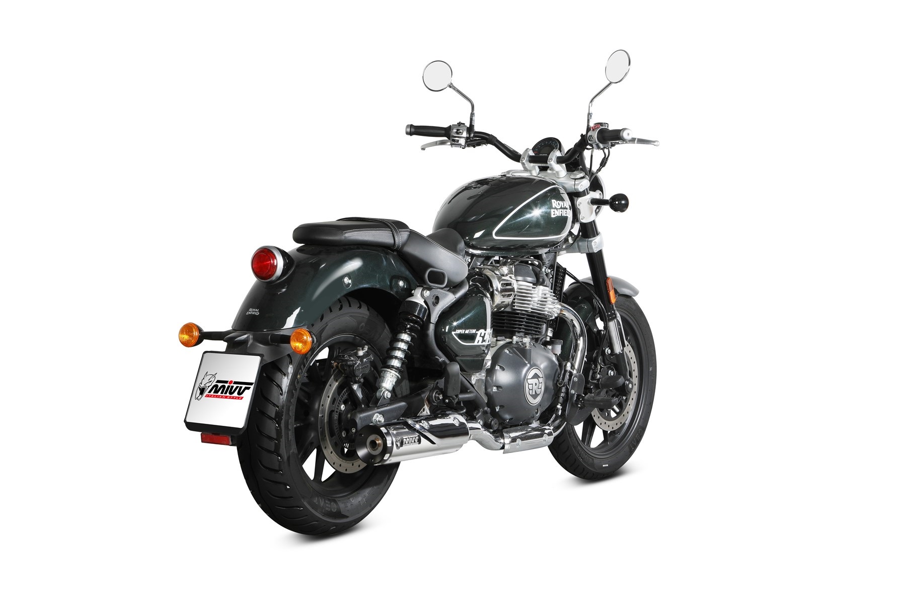 2 silencers kit MIVV HR-1 RE.002.LH1XA Polished stainless steel for ROYAL ENFIELD Super Meteor 650 2023-2024