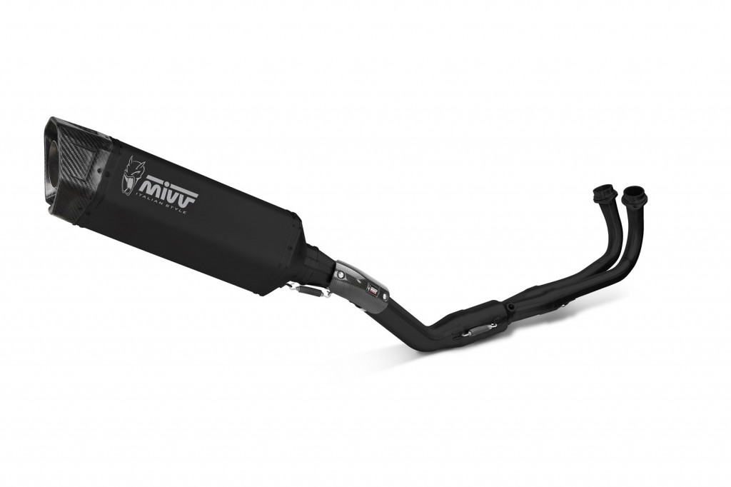 Cijeli ispušni sustav 2x1 MIVV SR-1 Y.073.LR1XBN Crni for YAMAHA XP 560 T-MAX 2022-2024