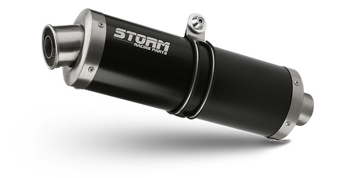 Cijeli ispušni sustav 2x1 STORM OVAL Y.058.LX1B Steel black