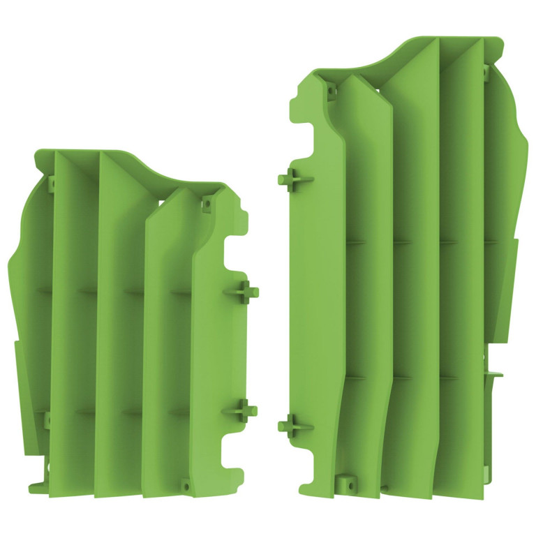 Radiator louvers POLISPORT 8457800002 green 05 for KAWASAKI KX 250 (F) 4T 2021-2024, KAWASAKI KX 450 (F) 2016-2023
