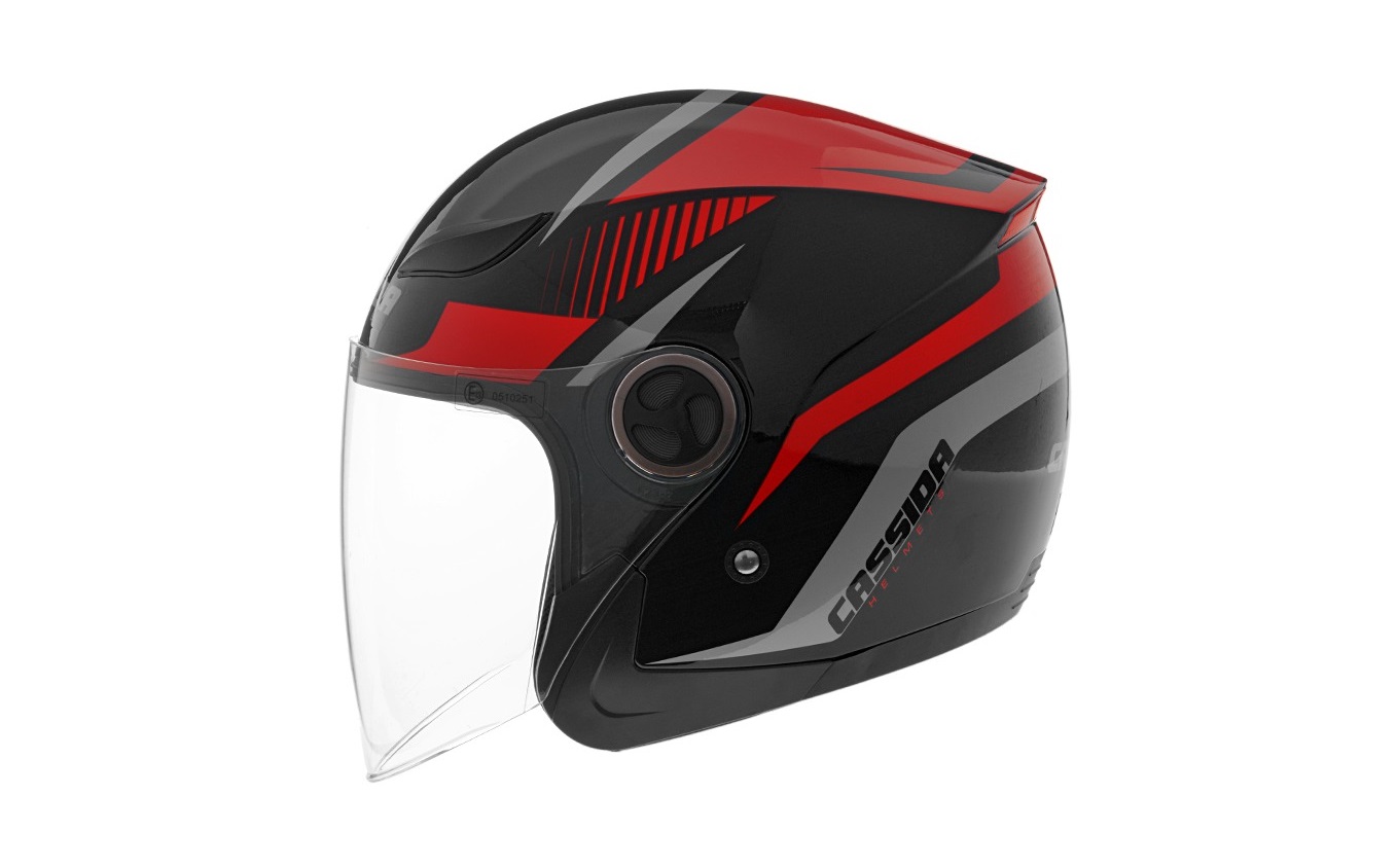 Jet helmet CASSIDA REFLEX black/ red/ grey M