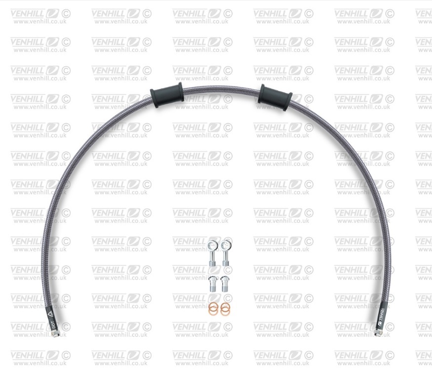Clutch hose kit Venhill POWERHOSEPLUS HON-7013C-CB (1 hose in kit) Carbon hoses, chromed fittings