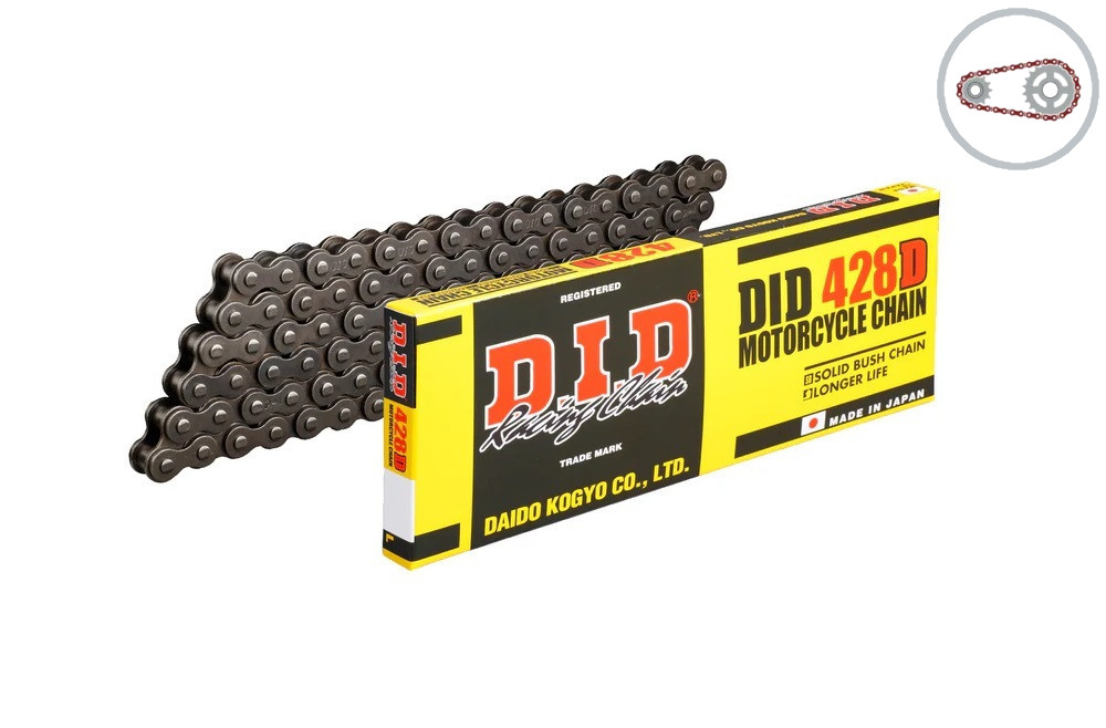 Chain kit D.I.D Chain - Silver chain 428 D, Non-sealed, CHK front sprocket SUPERSPROX, CHK rear sprocket SUPERSPROX for HONDA XLR 125 R 1998-2001