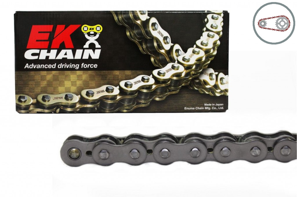 Chain kit EK - Silver chain 520 DEX, X-ring (X, NX, QX, XS), CHK front sprocket SUPERSPROX, CHK rear sprocket SUPERSPROX for HONDA CMX 250 Rebel 1997-1999