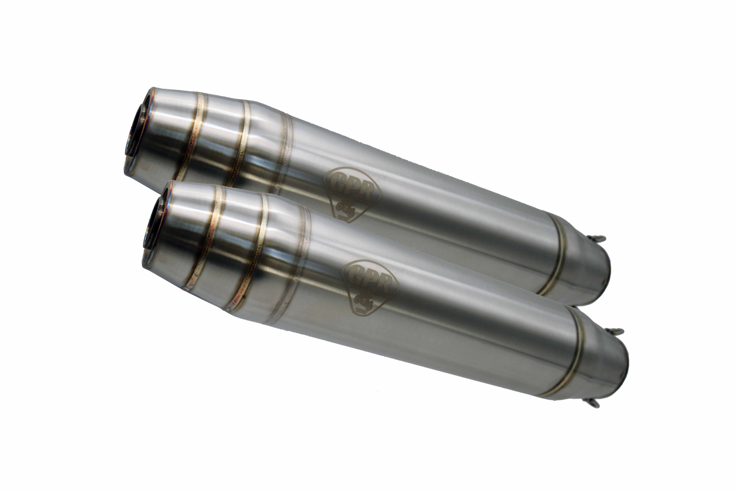 Dual universal silencer kit GPR DEEPTONE CAFE.2.DE Brushed Stainless steel
