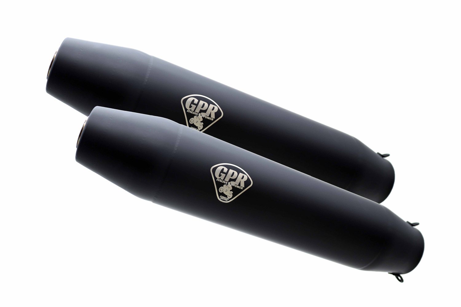 Dual universal silencer kit GPR DEEPTONE CAFÉ RACER CAFE.37.DN Matte Black without link pipes
