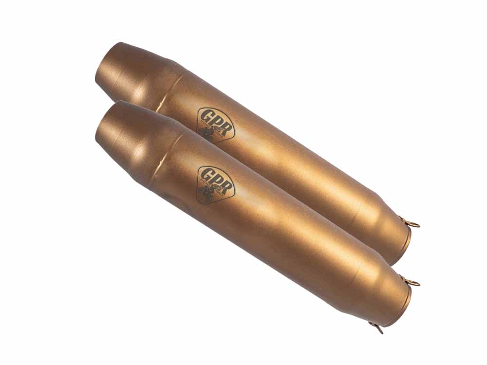 Dual universal silencer kit GPR DEEPTONE CAFÉ RACER CAFE.6.DBR Bronze without link pipes
