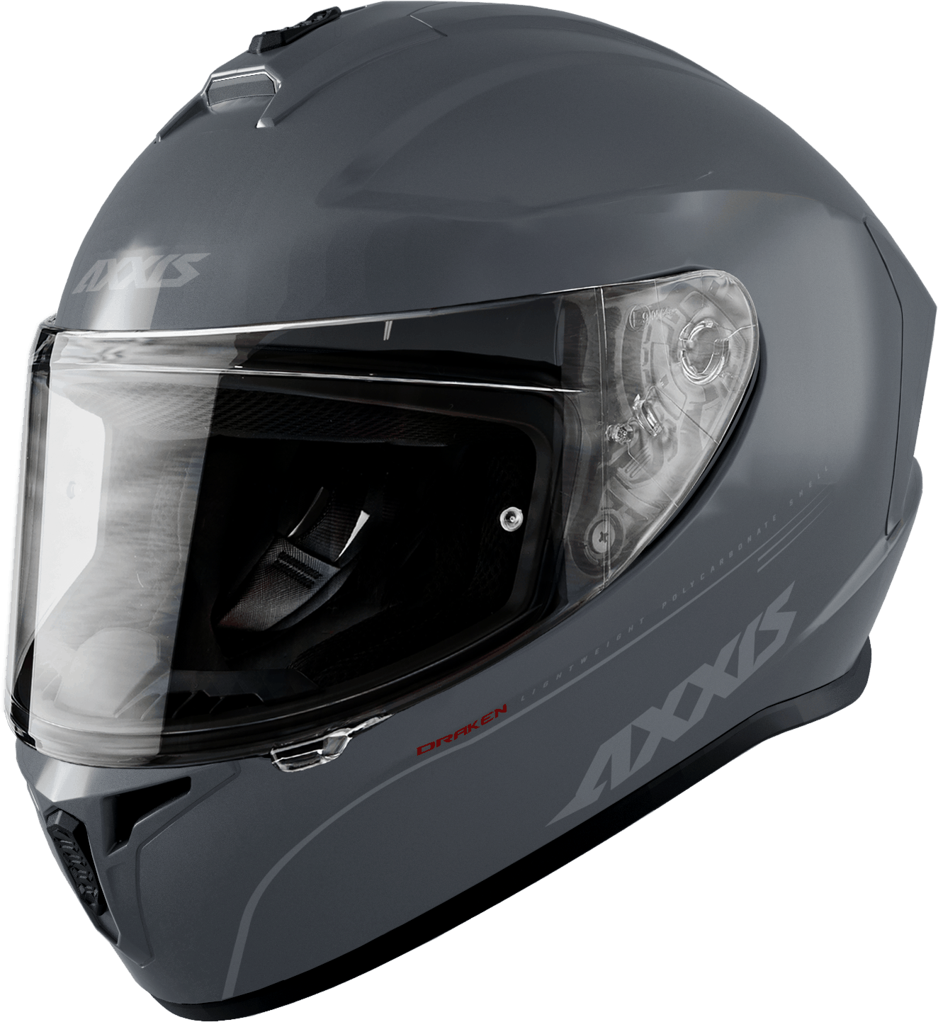 FULL FACE helmet AXXIS DRAKEN ABS solid grey matt XXL