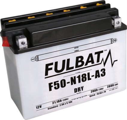 Konvencionalni akumulatori (incl.acid pack) FULBAT F50-N18L-A3 (Y50-N18L-A3) Acid pack included