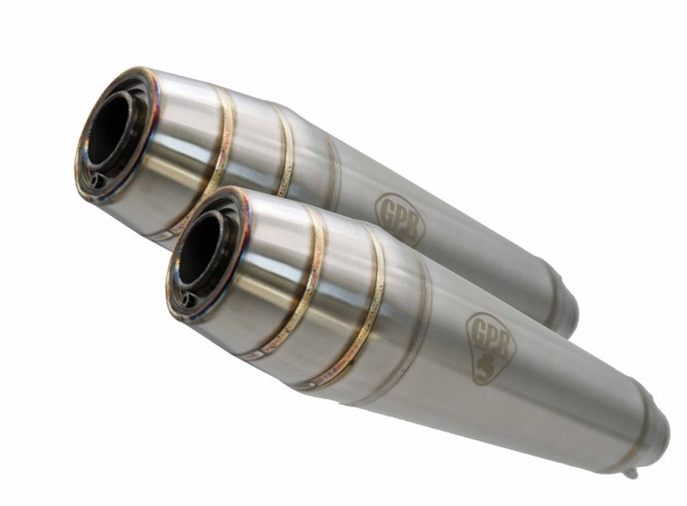 Dual universal silencer kit GPR DEEPTONE CAFE.53.DE Brushed Stainless steel without link pipes
