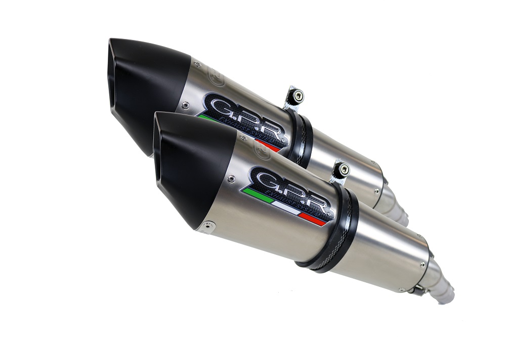 Dual slip-on exhaust GPR GPE ANN. A.34.GPAN.TO Brushed Titanium including removable db killers and link pipes