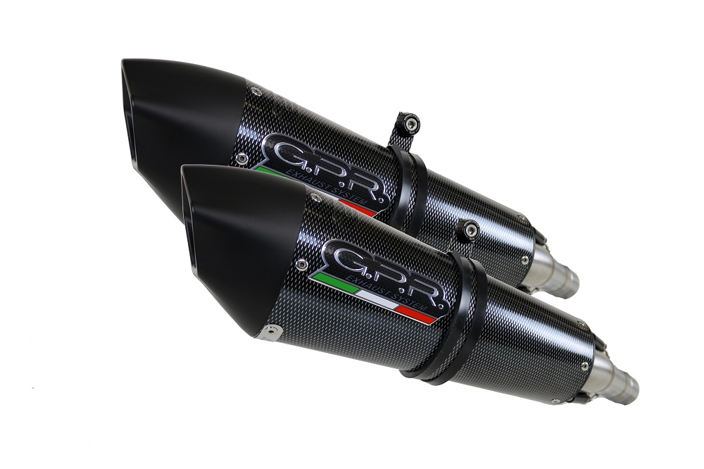 Dual slip-on exhaust GPR GPE ANN. CAT.56.GPAN.PO Carbon look including removable db killers, link pipes and catalysts