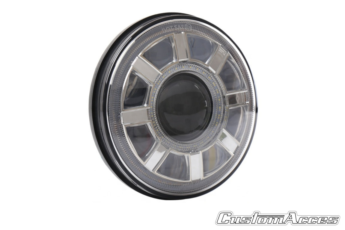 Headlight CUSTOMACCES REVOLVER HL0010N Crni