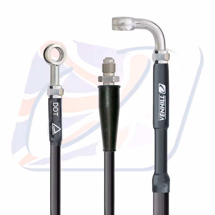 Front brake hose Venhill K02-1-054/P Crni for KAWASAKI KX 250 (F) 4T 2012, KAWASAKI KX 450 (F) 2012