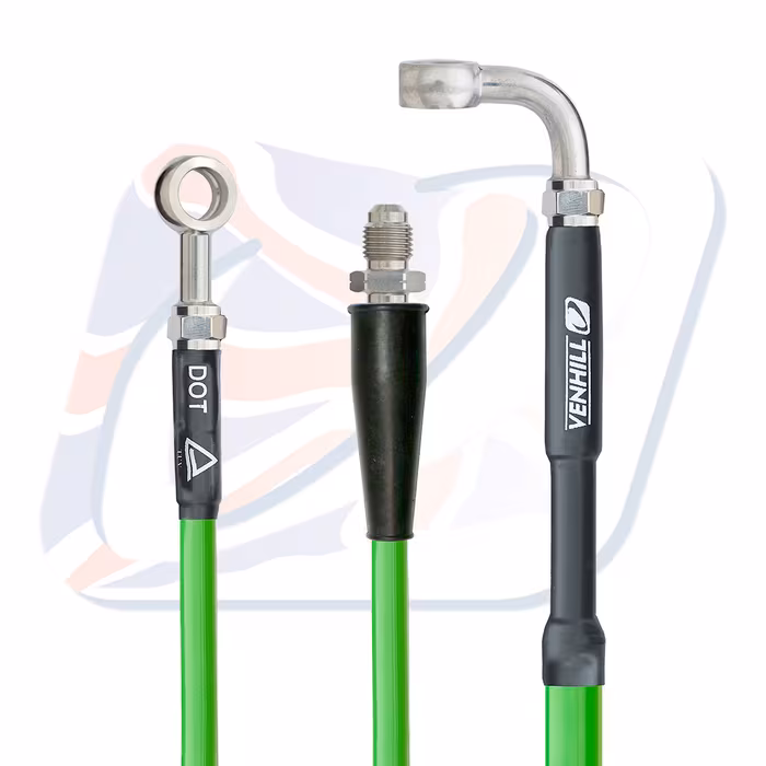 Front brake hose Venhill K02-1-054/P Green for KAWASAKI KX 250 (F) 4T 2012, KAWASAKI KX 450 (F) 2012