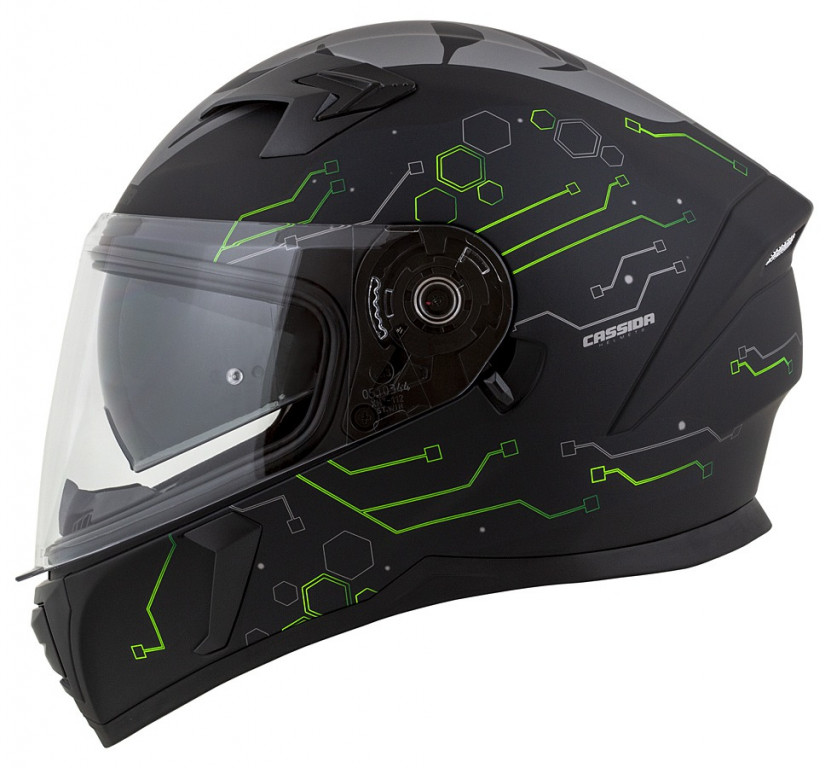 Full face helmet CASSIDA INTEGRAL 3.0 HACK matt black /green M