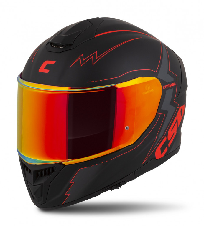 Full face helmet CASSIDA Integral GT 2.1 Flash matt black/ metallic red/ dark grey 3XL