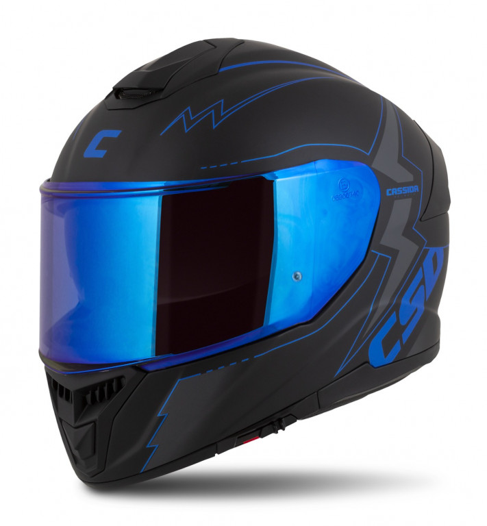 Full face helmet CASSIDA Integral GT 2.1 Flash matt black/ metallic blue/ dark grey XL