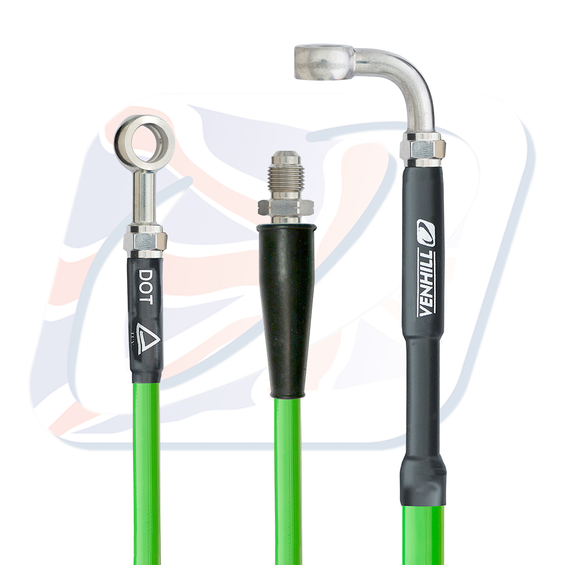 Front brake hose Venhill K02-1-027/P-GR Green
