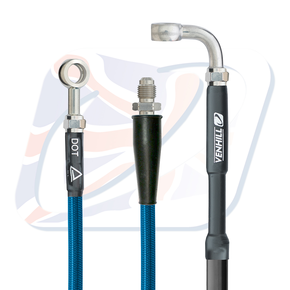 Front brake hose Venhill H01-1-017/P-TB Translucent blue