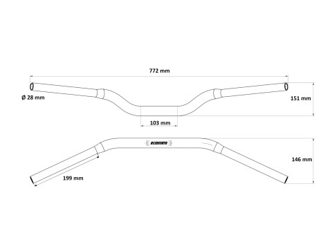 Handlebar ACCOSSATO HB034 Aluminium Made With Variable Diameter - 28 mm silver