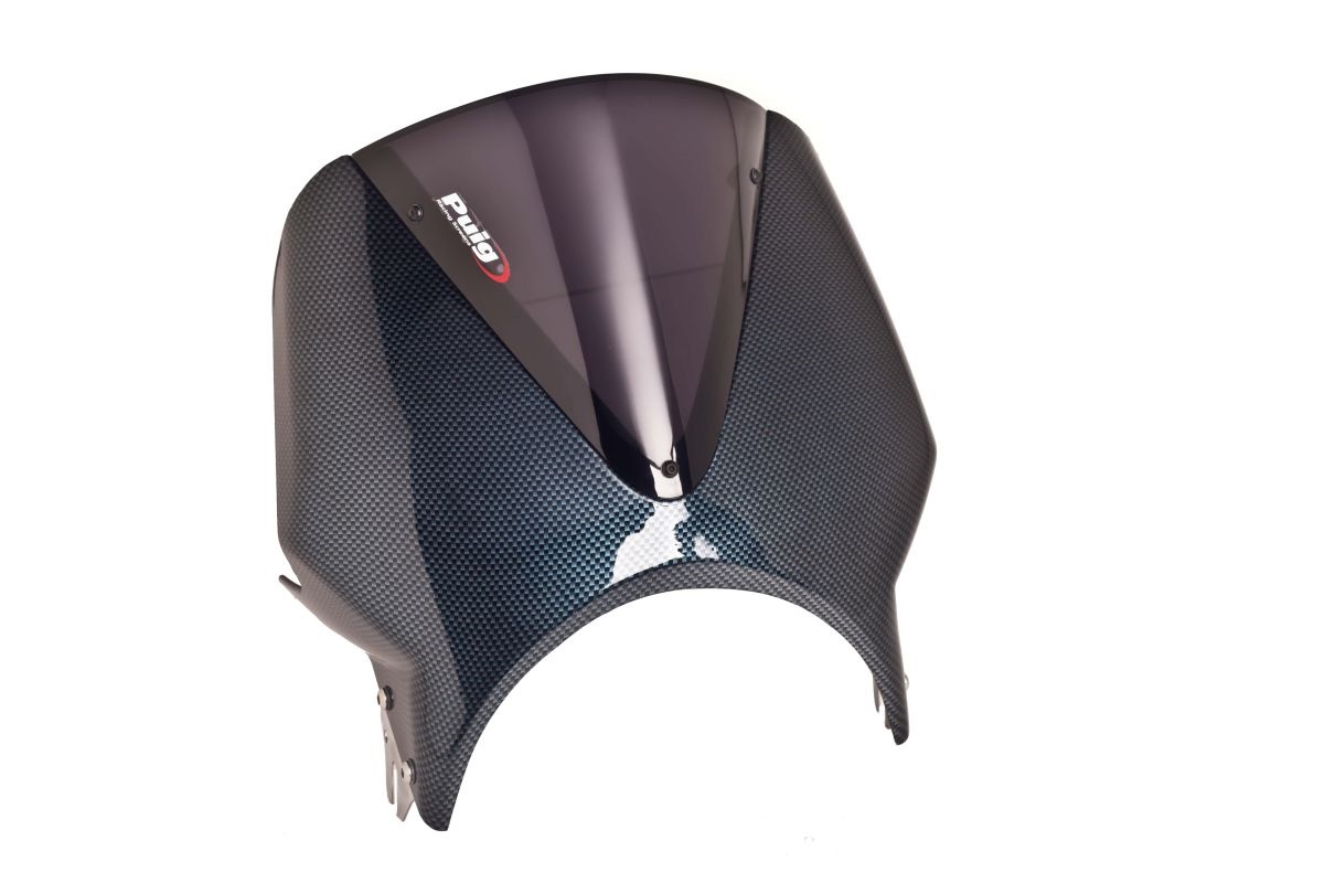 Windshield PUIG RETROVISIONS 003CF carbon look dark smoke