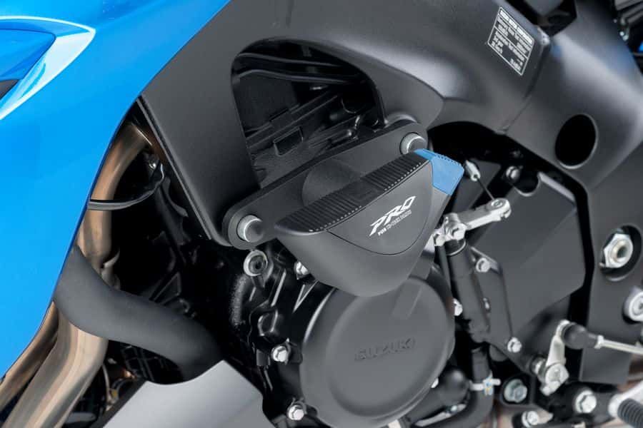 Frame sliders PUIG PRO 7704N black with grey rubber