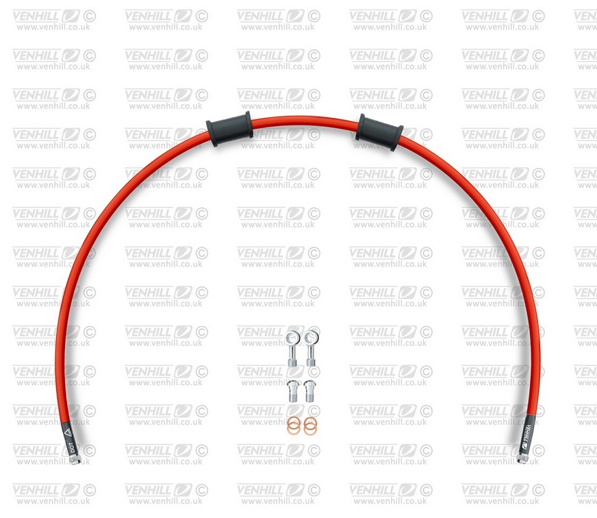 Clutch hose kit Venhill POWERHOSEPLUS HON-4005C-RD (1 hose in kit) Red hoses, chromed fittings