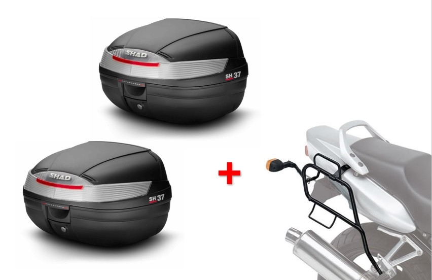 Side cases with side master fitting kit SHAD SH37 Crni HONDA VRF 1200 F