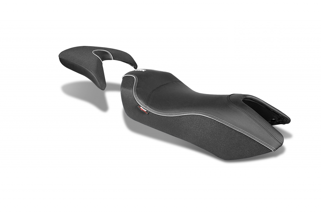 Comfort seat SHAD SHH0I740CH heated black, white seams