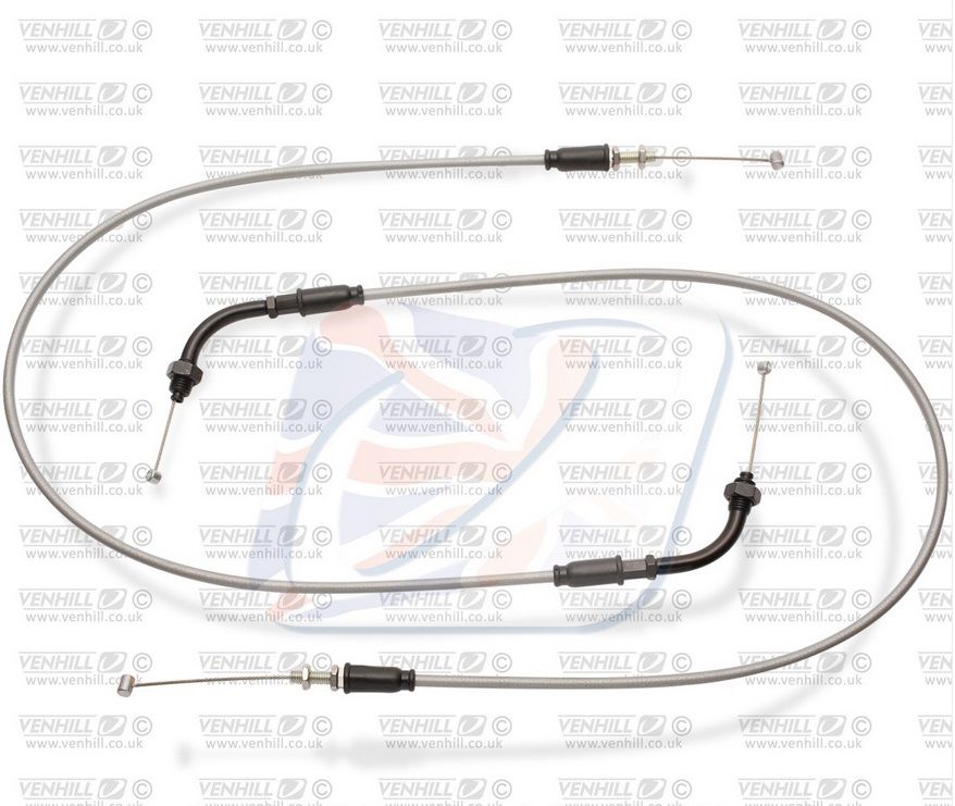Throttle cables (pair) Venhill S01-4-106/B-GY featherlight grey