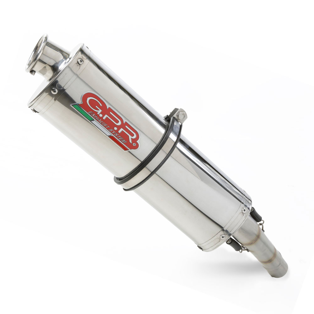 Slip-on exhaust GPR TRIOVAL Y.91.TRI Polished Stainless Steel including removable db killer, link pipe and catalyst