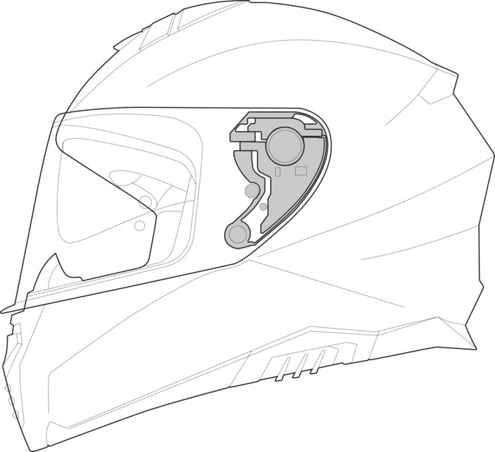 Kit visor mechanism AXXIS for METRO S helmets