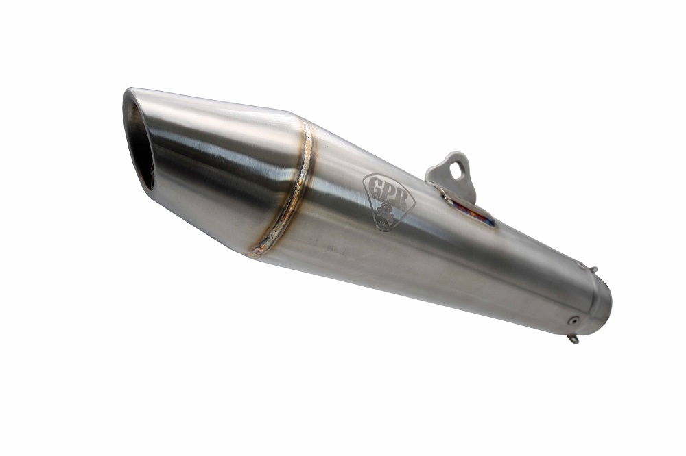 Universal silencer GPR VINTAVOGE CAFÉ RACER CAFE.70.VV Brushed Stainless steel without link pipe