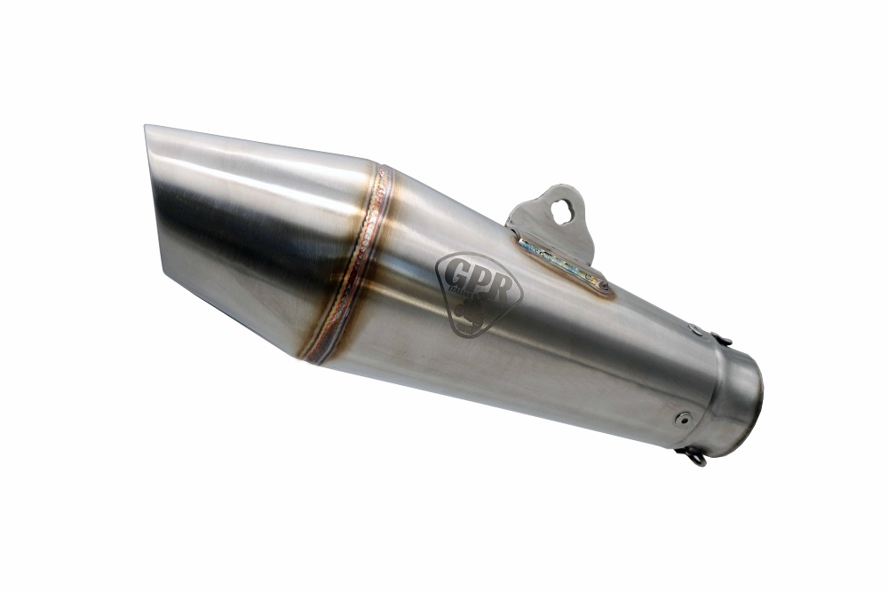 Universal racing silencer GPR VINTAVOGE CAFÉ RACER CAFE.RACE.6 Brushed Stainless steel without link pipe